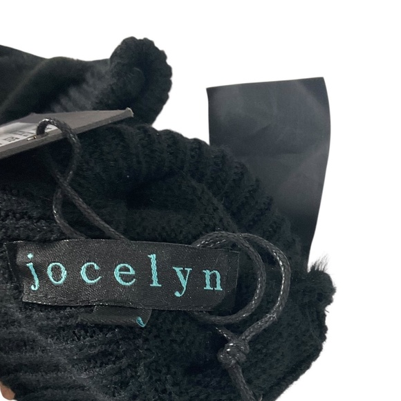 Jocelyn Faux Fur Texty Time Mittens Black OS Rhinestone Star NWT luxury mittens - Picture 5 of 8